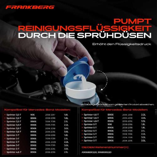 1x Waschwasserbehälter Scheibenreinigung für Mercedes-Benz Sprinter 3,5-T 3-T 5-T B906 Bild 1x Waschwasserbehälter Scheibenreinigung für Mercedes-Benz Sprinter 3,5-T 3-T 5-T B906