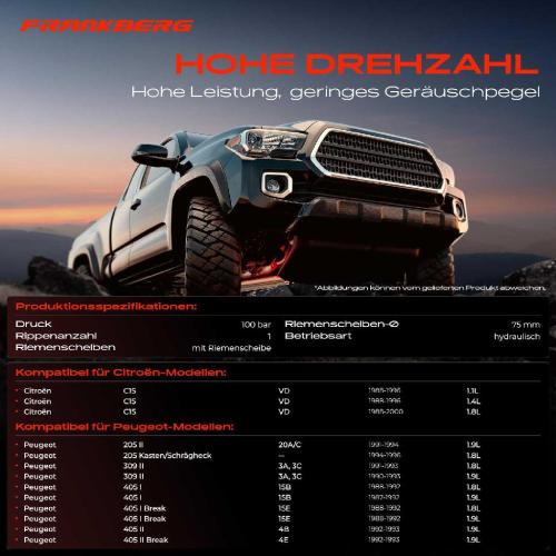 1x Servopumpe hydraulisch für Citroën C15 VD Peugeot 205 309 II 405 I 405 II 1988-2000 Bild 1x Servopumpe hydraulisch für Citroën C15 VD Peugeot 205 309 II 405 I 405 II 1988-2000