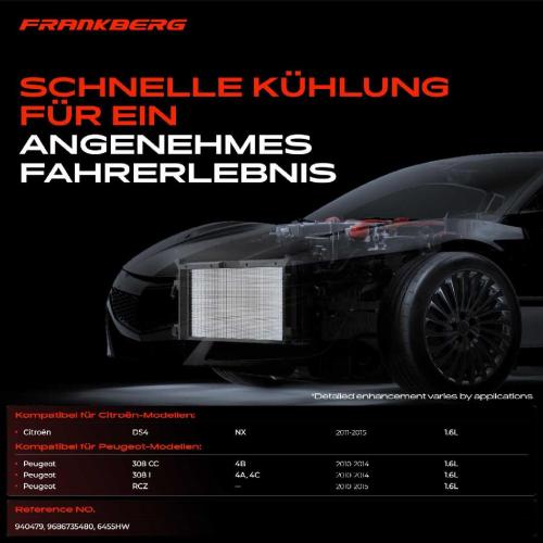 Frankberg 1x Kondensator Klimaanlage für Peugeot RCZ 308 4A Citroën DS4 1.6L Bild Frankberg 1x Kondensator Klimaanlage für Peugeot RCZ 308 4A Citroën DS4 1.6L