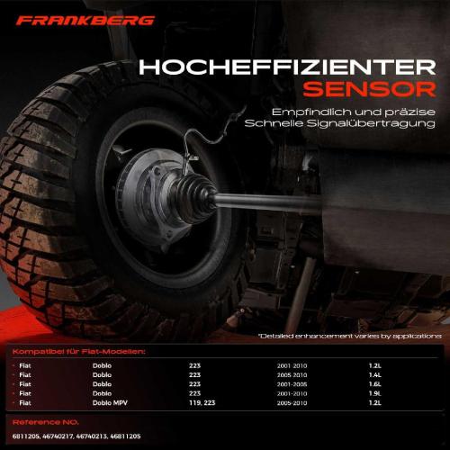 Frankberg 2x ABS Sensor Vorderachse beidseitig für Fiat Doblo 223 Doblo MPV 119 223 1.2L 1.4L 1.6L 1.9L 2001-2010 Bild Frankberg 2x ABS Sensor Vorderachse beidseitig für Fiat Doblo 223 Doblo MPV 119 223 1.2L 1.4L 1.6L 1.9L 2001-2010