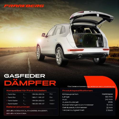 Frankberg 2x Gasfeder D mpfer Heckklappe f r Ford Transit Bus Transit Kasten E 1985-2000 Bild Frankberg 2x Gasfeder D mpfer Heckklappe f r Ford Transit Bus Transit Kasten E 1985-2000