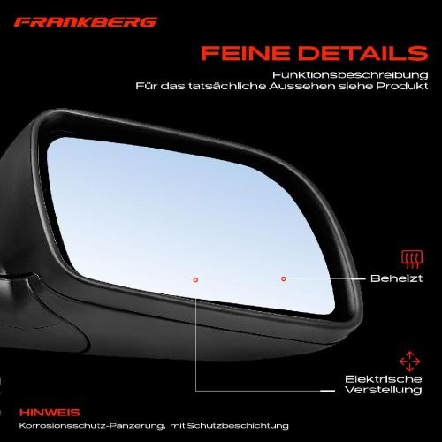 Frankberg 1x Außenspiegel Rechts für VW Polo 9A 9N 1.2L 1.4L 1.9L 2001-2009 Bild Frankberg 1x Außenspiegel Rechts für VW Polo 9A 9N 1.2L 1.4L 1.9L 2001-2009