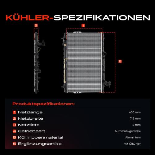 1x Kühler Wasserkühler Motorkühler für Hyundai Santa Fé I SM 2001-2006 2.4 16V 2.7 V6 Bild 1x Kühler Wasserkühler Motorkühler für Hyundai Santa Fé I SM 2001-2006 2.4 16V 2.7 V6