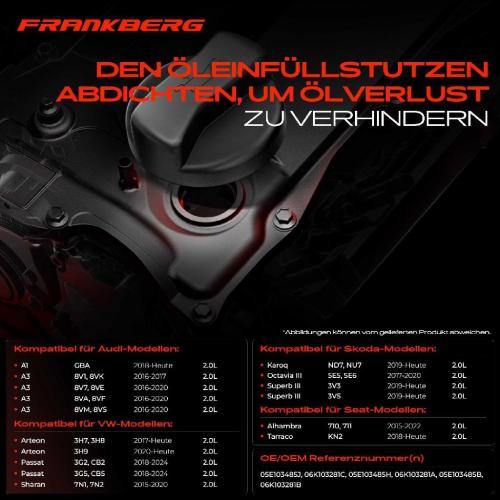 1x Ölverschlusskappe Öldeckel Ölkappe für VW Polo AE1 Passat 3G2 Audi A3 8V Skoda Octavia 3 5E3 Seat Bild 1x Ölverschlusskappe Öldeckel Ölkappe für VW Polo AE1 Passat 3G2 Audi A3 8V Skoda Octavia 3 5E3 Seat