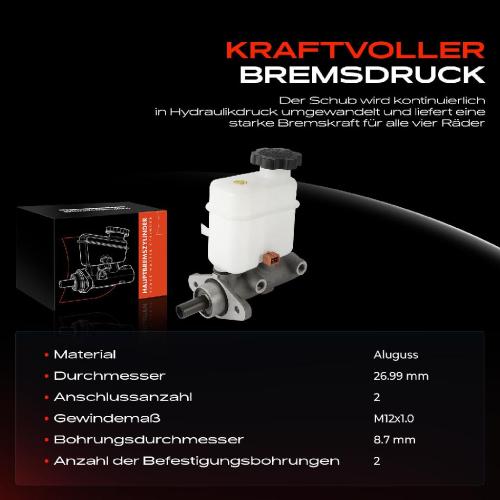 1x Hauptbremszylinder Bremszylinder für Hyundai Santa Fé II CM 2.2L 2.7L 2006-2012 Bild 1x Hauptbremszylinder Bremszylinder für Hyundai Santa Fé II CM 2.2L 2.7L 2006-2012