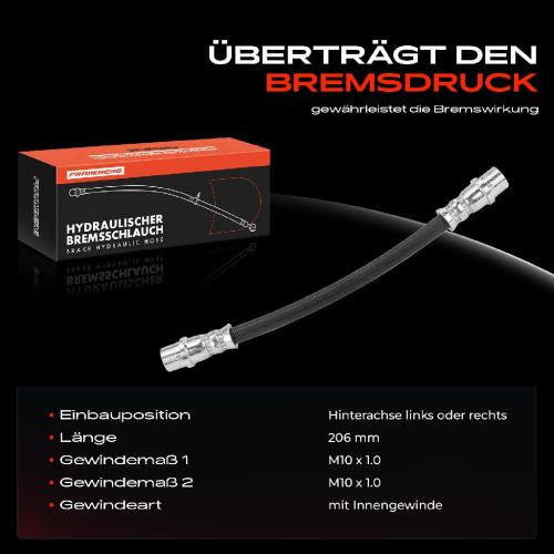 1x Bremsschlauch Bremsschläuche Hinterachse Links oder Rechts für VW Passat 3B Audi A4 8D A8 Skoda Superb Bild 1x Bremsschlauch Bremsschläuche Hinterachse Links oder Rechts für VW Passat 3B Audi A4 8D A8 Skoda Superb