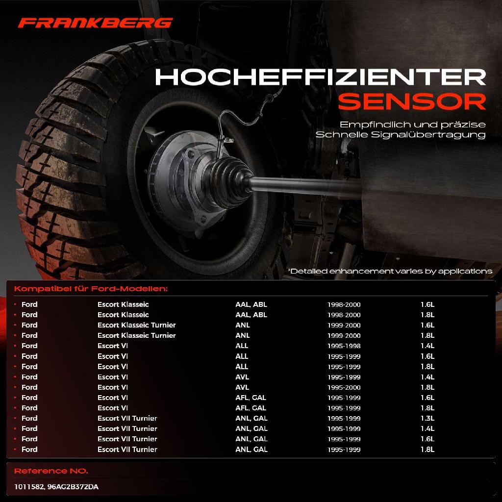 2x ABS Sensor Hinten für Ford Escort Klasseic Turnier VI Cabriolet Express Stufenheck VII