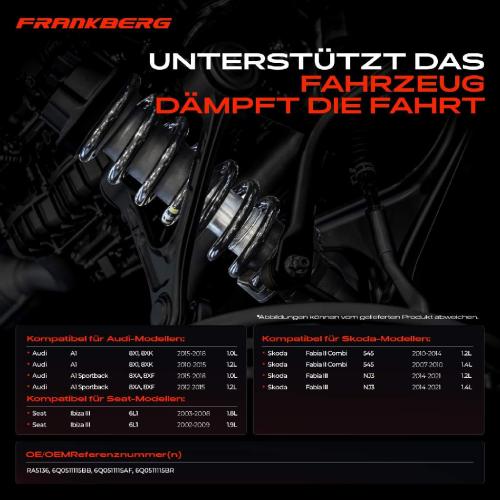 2x Fahrwerksfeder Hinterachse für Audi A1 8X Seat Ibiza III Skoda Fabia II III Bild 2x Fahrwerksfeder Hinterachse für Audi A1 8X Seat Ibiza III Skoda Fabia II III