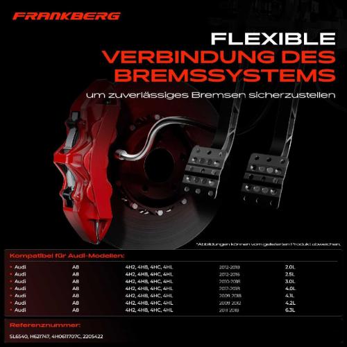 1x Bremsschlauch Bremsschläuche Vorderachse Links oder Rechts für Audi A8 4H2 4H8 4HC 4HL 2009-2018 Bild 1x Bremsschlauch Bremsschläuche Vorderachse Links oder Rechts für Audi A8 4H2 4H8 4HC 4HL 2009-2018