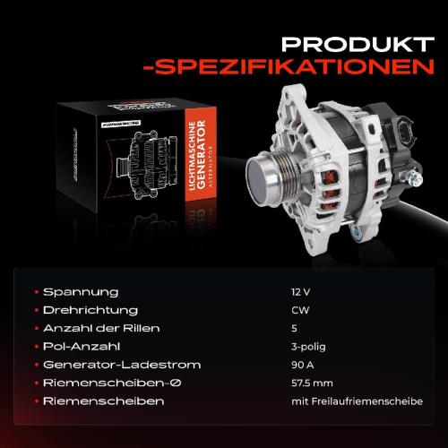 Frankberg 1x Lichtmaschine Generator für Hyundai i20 PB PBT KIA Rio III UB Picanto TA Bild Frankberg 1x Lichtmaschine Generator für Hyundai i20 PB PBT KIA Rio III UB Picanto TA