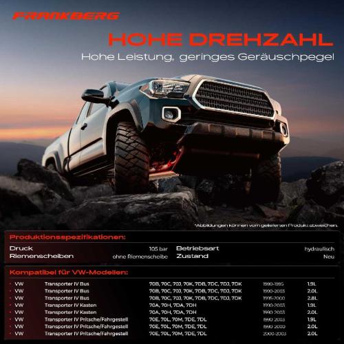 Frankberg 1x Servopumpe hydraulisch für VW Transporter IV 1.9L 2.0L 2.8L VR6 Bild Frankberg 1x Servopumpe hydraulisch für VW Transporter IV 1.9L 2.0L 2.8L VR6