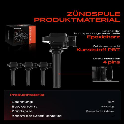 4x Zündmodul Zündspule für Opel Signum Vectra C Caravan CC Saab 9-3 Cabriolet Kombi 2.0L 2002-2015 Bild 4x Zündmodul Zündspule für Opel Signum Vectra C Caravan CC Saab 9-3 Cabriolet Kombi 2.0L 2002-2015