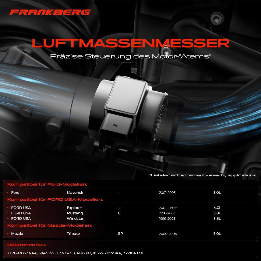 1x Luftmassenmesser für Ford Maverick FORD USA Explorer Mustang Convertible Windstar Mazda Tribute