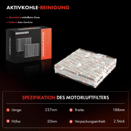 2x Innenraumfilter Aktivkohle für Citroën C3 II C4 Peugeot 207 208 2008 DS3 Bild 2x Innenraumfilter Aktivkohle für Citroën C3 II C4 Peugeot 207 208 2008 DS3