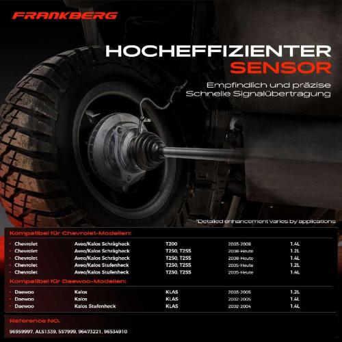 1x ABS Sensor Vorderachse Links für Chevrolet Aveo/Kalos Schrägheck Stufenheck Daewoo Kalos Bj ab 2002 Bild 1x ABS Sensor Vorderachse Links für Chevrolet Aveo/Kalos Schrägheck Stufenheck Daewoo Kalos Bj ab 2002