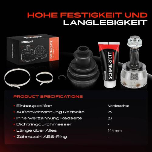 Frankberg 1x Antriebswelle Gelenksatz Vorderachse für Fiat 500 312 Punto Idea Fiorino Opel Corsa Bild Frankberg 1x Antriebswelle Gelenksatz Vorderachse für Fiat 500 312 Punto Idea Fiorino Opel Corsa