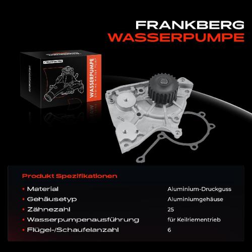 Frankberg 1x Wasserpumpe Kühlwasserpumpe für KIA Sportage SUV K00 Mazda 626 III GD GV 2.0L Bild Frankberg 1x Wasserpumpe Kühlwasserpumpe für KIA Sportage SUV K00 Mazda 626 III GD GV 2.0L