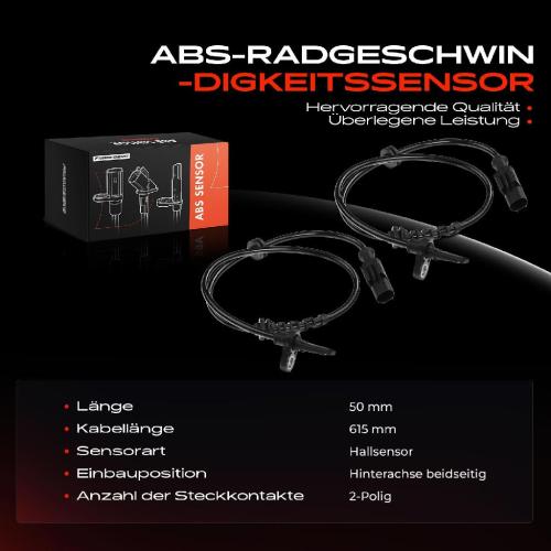 2x ABS Sensor Hinten für Alfa Romeo Brera Mito Fiat Grande Punto Evo Opel Corsa D Bj ab 2005 Bild 2x ABS Sensor Hinten für Alfa Romeo Brera Mito Fiat Grande Punto Evo Opel Corsa D Bj ab 2005