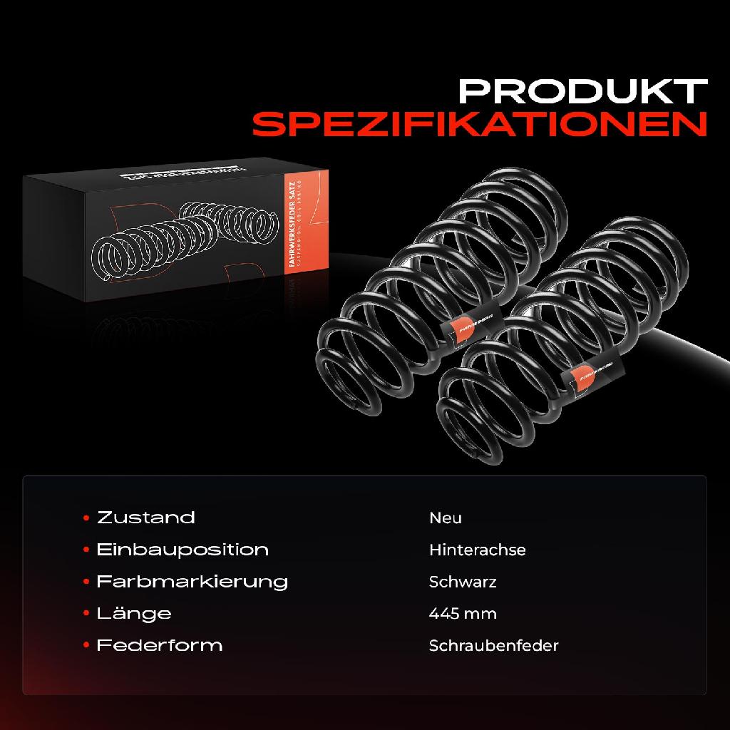 2x Fahrwerksfeder Hinterachse für Mercedes-Benz M-Klasse W164 3.0L 3.5L 5.0L 5.5L 2005-2011