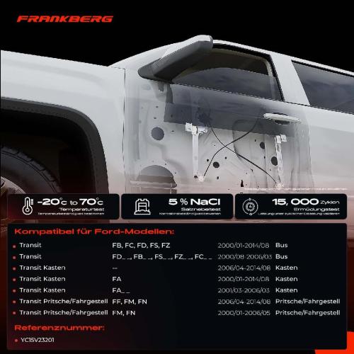 Frankberg 1x Fensterheber Vorne Links für Ford Transit Bus FD Kasten FA 2000-2014 Bild Frankberg 1x Fensterheber Vorne Links für Ford Transit Bus FD Kasten FA 2000-2014