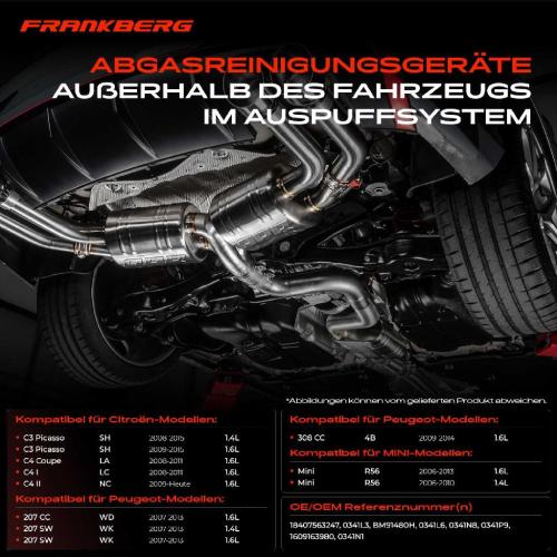 Frankberg 1x Krümmerkatalysator für Citroën C3 C4 MINI R55 R56 R57 Peugeot 207 308 1.6L Bild Frankberg 1x Krümmerkatalysator für Citroën C3 C4 MINI R55 R56 R57 Peugeot 207 308 1.6L