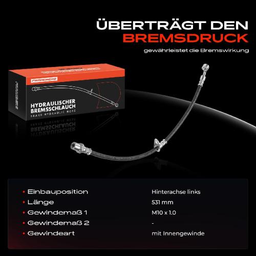 1x Bremsschlauch Bremsschläuche Hinterachse Links für Subaru Forester SH Impreza G3 2.0L Bild 1x Bremsschlauch Bremsschläuche Hinterachse Links für Subaru Forester SH Impreza G3 2.0L