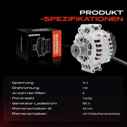 1x Lichtmaschine Generator für BMW 3er E90 E91 E92 E93 5er E60 E61 6er E63 Bild 1x Lichtmaschine Generator für BMW 3er E90 E91 E92 E93 5er E60 E61 6er E63