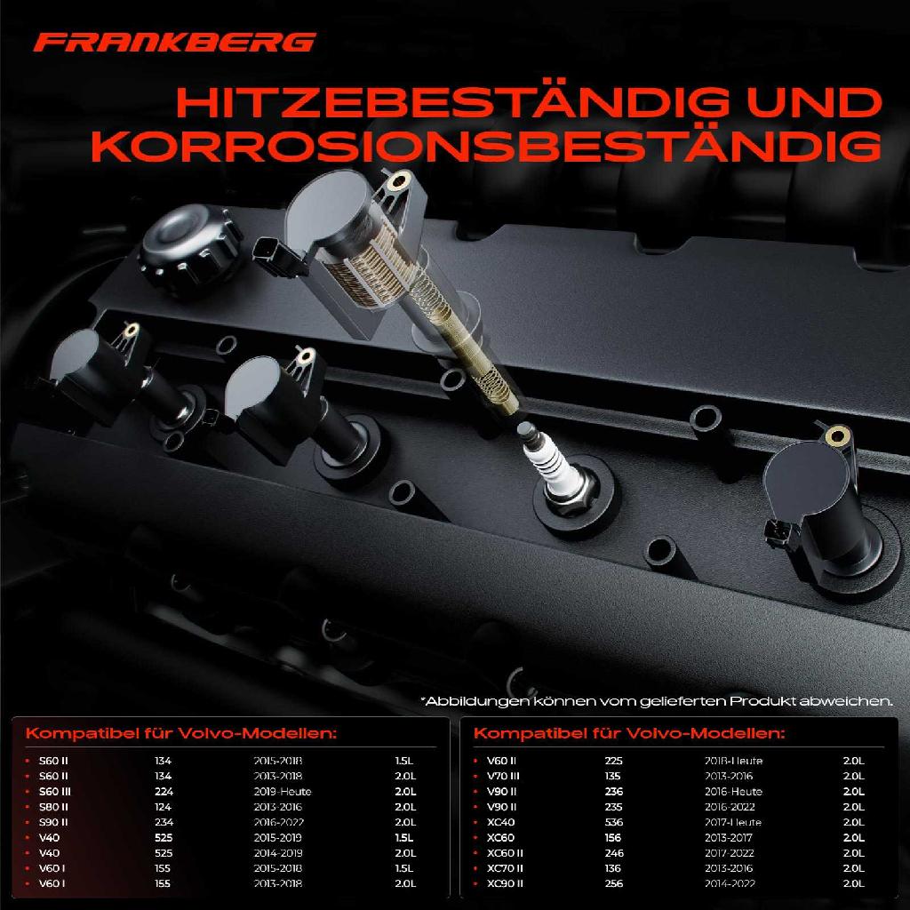 4x Zündmodul Zündspule für Volvo S60 II III S80 S90 V40 Schrägheck V60 I V70 V90 Cross Country Kombi