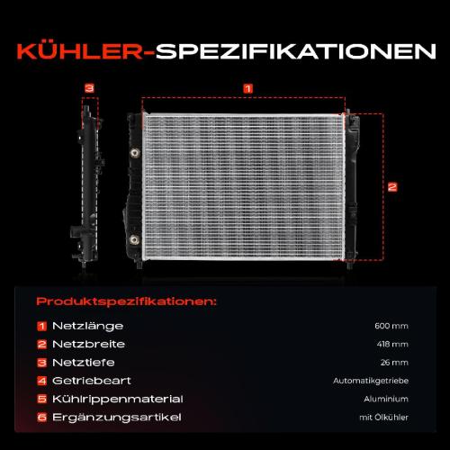 1x Kühler Wasserkühler Motorkühler für Chevrolet Aveo/Kalos T250 T255 1.4L Bj ab 2008 Bild 1x Kühler Wasserkühler Motorkühler für Chevrolet Aveo/Kalos T250 T255 1.4L Bj ab 2008