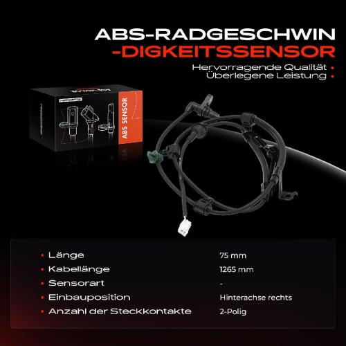 Frankberg 1x ABS Sensor Hinterachse rechts für Daihatsu Terios F7 J2 1.3L 1.5L Bj ab 2005 Bild Frankberg 1x ABS Sensor Hinterachse rechts für Daihatsu Terios F7 J2 1.3L 1.5L Bj ab 2005