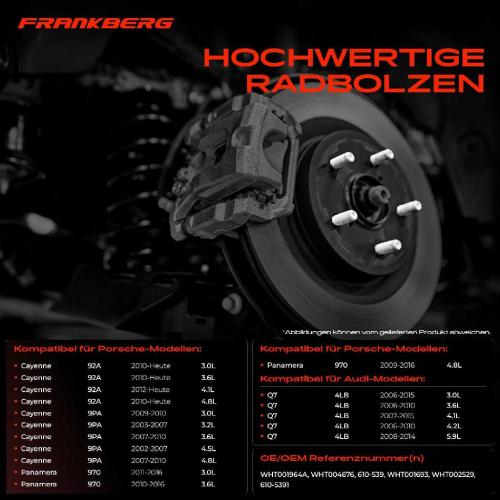 Frankberg 5x Radschraube für VW Transporter T5 Multivan Audi Q7 Bild Frankberg 5x Radschraube für VW Transporter T5 Multivan Audi Q7