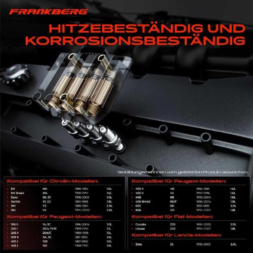 Frankberg 1x Zündspule Zündkerze für Citroën Berlingo/Berlingo First MPV Kasten/MPV BX Break Evasion Saxo Bild Frankberg 1x Zündspule Zündkerze für Citroën Berlingo/Berlingo First MPV Kasten/MPV BX Break Evasion Saxo