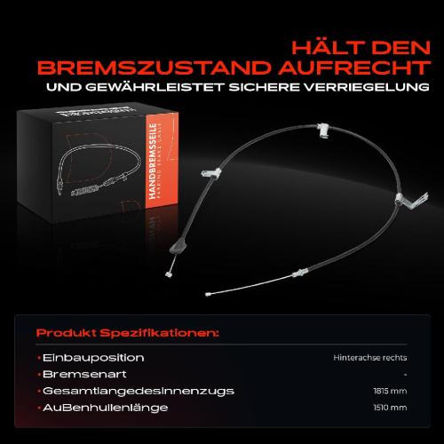 1x Seilzug Feststellbremse Hinterachse rechts für Hyundai Accent 3 MC Sonata 4 EF 1.4L-2.7L Bild 1x Seilzug Feststellbremse Hinterachse rechts für Hyundai Accent 3 MC Sonata 4 EF 1.4L-2.7L