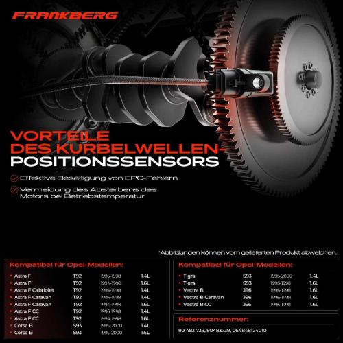 1x Kurbelwellensensor Impulsgeber für Opel Astra F Corsa B Tigra Vectra B 1.4L Bild 1x Kurbelwellensensor Impulsgeber für Opel Astra F Corsa B Tigra Vectra B 1.4L