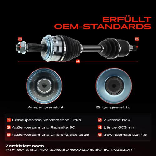 1x Antriebswelle Vorderachse Links für Mitsubishi Pajero IV V8W V9W Bj ab 2006 3.2L 3.8L Bild 1x Antriebswelle Vorderachse Links für Mitsubishi Pajero IV V8W V9W Bj ab 2006 3.2L 3.8L