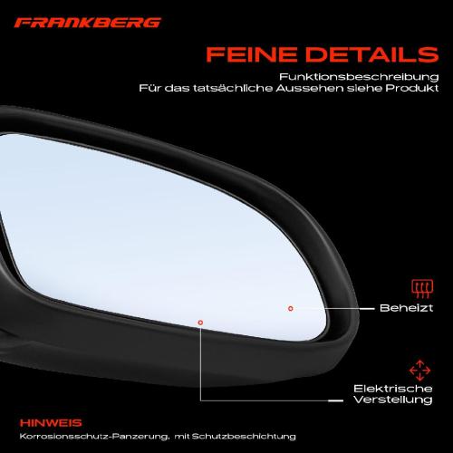 Frankberg 1x Außenspiegel Rechts für Opel Corsa C Kasten/Schrägheck X01 2000-2012 Bild Frankberg 1x Außenspiegel Rechts für Opel Corsa C Kasten/Schrägheck X01 2000-2012