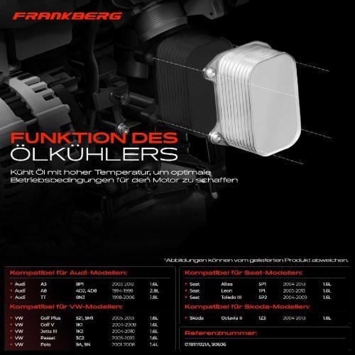 1x Ölkühler Motoröl für VW Golf IV Bora Audi 80 A3 A4 8D B5 A6 4A C4 4B C5 A8 4D TT Bild 1x Ölkühler Motoröl für VW Golf IV Bora Audi 80 A3 A4 8D B5 A6 4A C4 4B C5 A8 4D TT