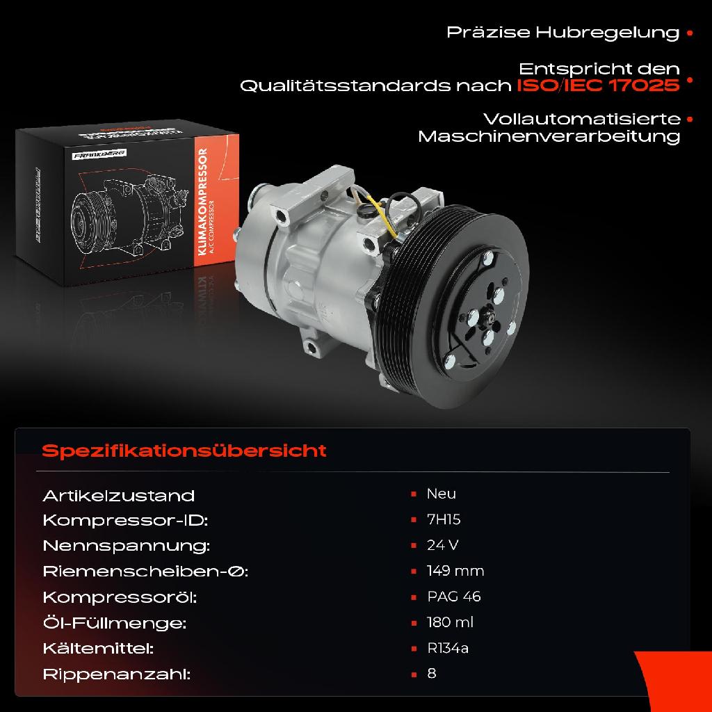 1x Klimakompressor für Nissan Cabstar F24M F24W 2.5L 2006-2012