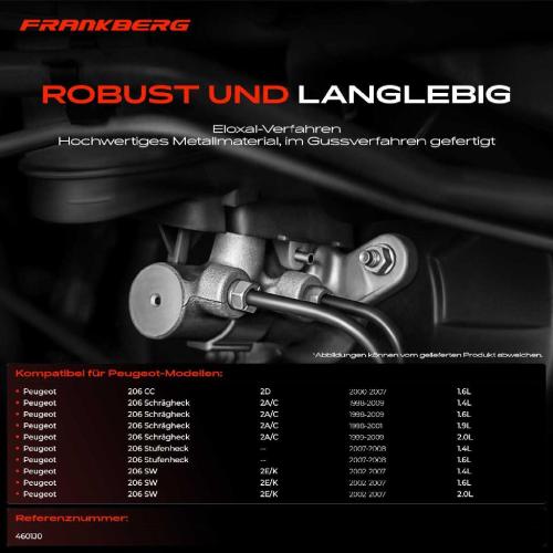 1x Hauptbremszylinder Bremszylinder für Peugeot 206 CC SW 2D 2E/K 2A/C Bild 1x Hauptbremszylinder Bremszylinder für Peugeot 206 CC SW 2D 2E/K 2A/C