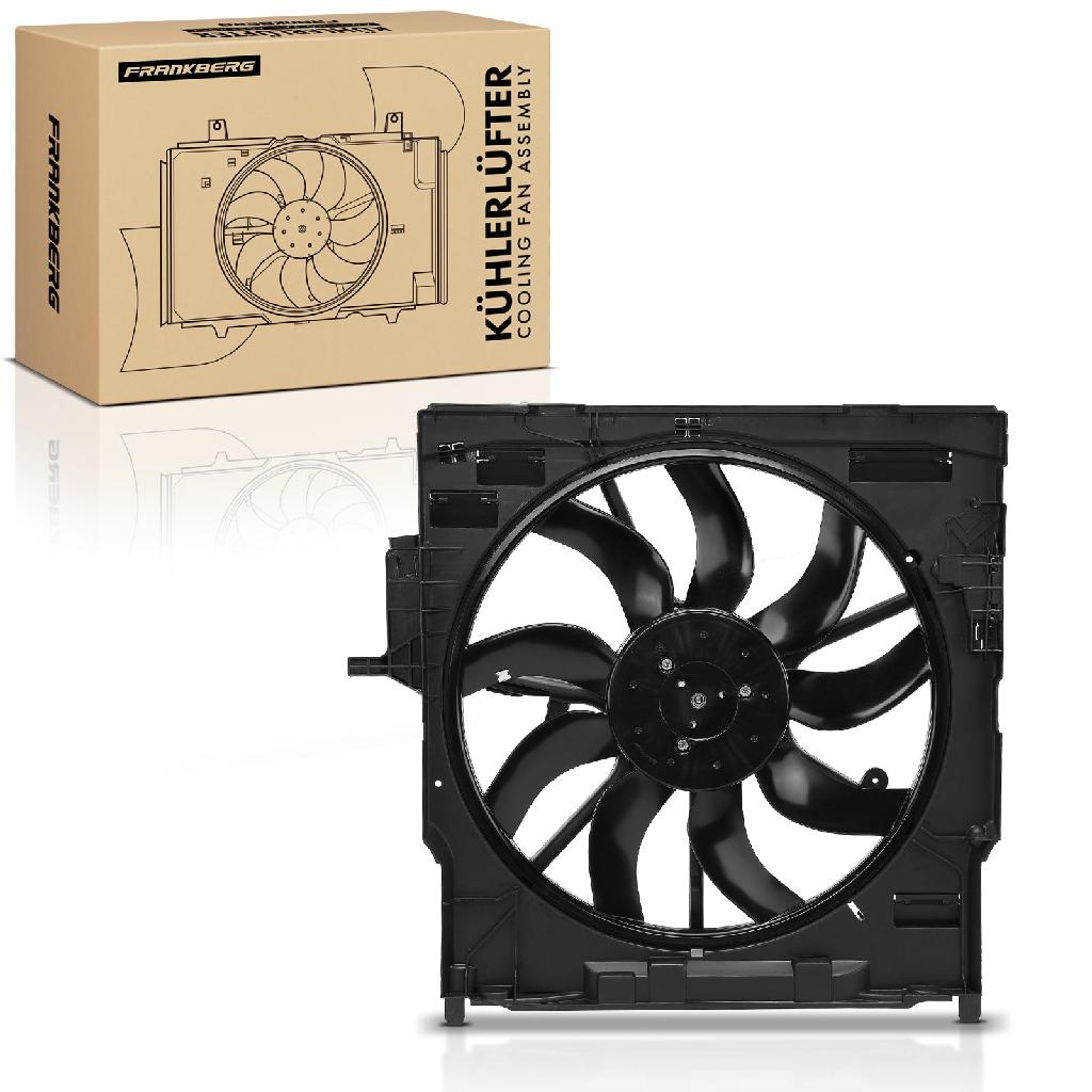Frankberg 1x Motorkühller Einfachlüfter mit Kühlerlüfterrahmen BMW X5 F15 F85 X6 F16 F86 2013-2019 xDrive