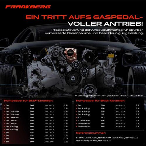 Frankberg 1x Drosselklappe Drosselklappenstutzen für BMW 5ER E39 E61 520 i 525 i 2.5L Bild Frankberg 1x Drosselklappe Drosselklappenstutzen für BMW 5ER E39 E61 520 i 525 i 2.5L