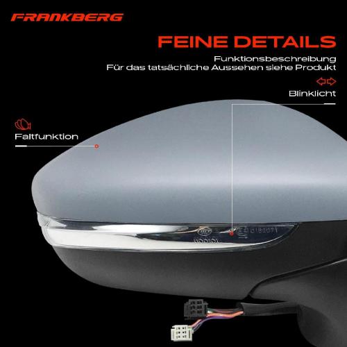 Frankberg 1x Außenspiegel Rechts für Citroën C3 III SX 1.2L 1.5L 1.6L 2018-2024 Bild Frankberg 1x Außenspiegel Rechts für Citroën C3 III SX 1.2L 1.5L 1.6L 2018-2024