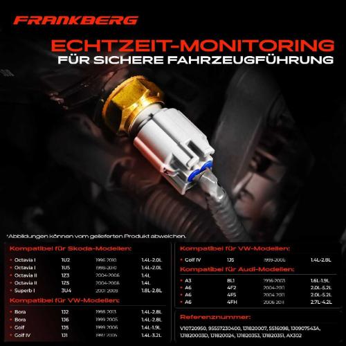 Frankberg 1x Kühlmitteltemperatur Sensor Temperatursensor für VW Golf Passat Audi A3 A6 Skoda Bild Frankberg 1x Kühlmitteltemperatur Sensor Temperatursensor für VW Golf Passat Audi A3 A6 Skoda