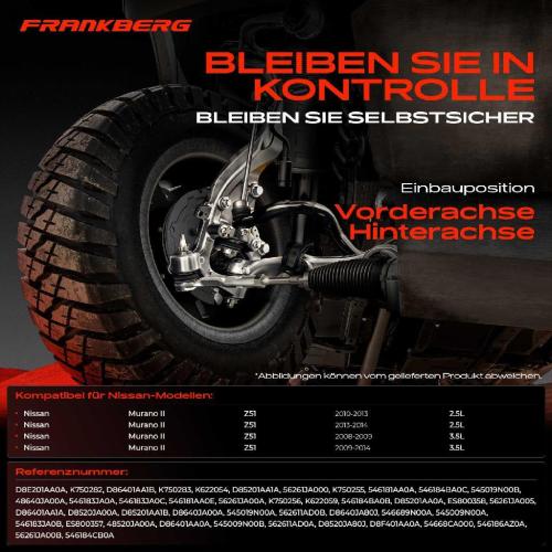 1x Querlenker Satz Vorderachse für Nissan Murano II Z51 2.5L 3.5L 2008-2014 Bild 1x Querlenker Satz Vorderachse für Nissan Murano II Z51 2.5L 3.5L 2008-2014