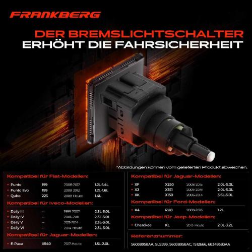 1x Bremslichtschalter für Ford KA RU8 Fiat Tipo Jeep Compass Land Rover Range Rover Bild 1x Bremslichtschalter für Ford KA RU8 Fiat Tipo Jeep Compass Land Rover Range Rover