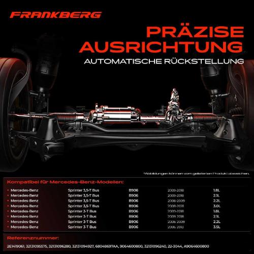 Frankberg 1x Lenkgetriebe Servolenkgetriebe für VW Crafter 30-50 Pritsche/Fahrgestell Mercedes-Benz B906 Bild Frankberg 1x Lenkgetriebe Servolenkgetriebe für VW Crafter 30-50 Pritsche/Fahrgestell Mercedes-Benz B906