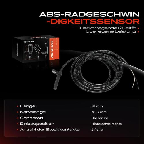 Frankberg 1x ABS Sensor Hinterachse rechts für Mercedes-Benz G-Klasse W463 G-Klasse Cabrio 5.5L 3.0L 5.4L 2004-2018 Bild Frankberg 1x ABS Sensor Hinterachse rechts für Mercedes-Benz G-Klasse W463 G-Klasse Cabrio 5.5L 3.0L 5.4L 2004-2018