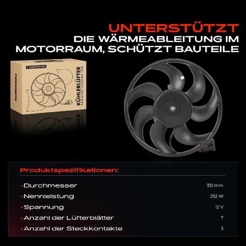 Frankberg 1x Motorkühller Einfachlüfter ohne Kühlerlüfterrahmen Opel Astra H Caravan GTC Zafira B 2004-2015 Bild Frankberg 1x Motorkühller Einfachlüfter ohne Kühlerlüfterrahmen Opel Astra H Caravan GTC Zafira B 2004-2015