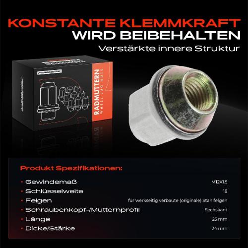 20x Radmutter für Dodge Caravan Journey Avenger Caliber Jeep Compass Patriot Bild 20x Radmutter für Dodge Caravan Journey Avenger Caliber Jeep Compass Patriot