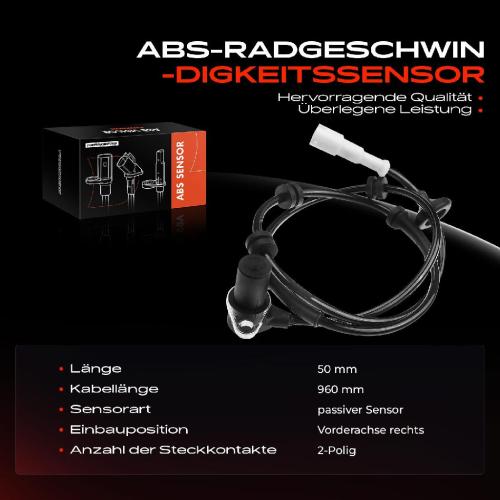 Frankberg 1x ABS Sensor Vorderachse rechts für MG ZR Rover 200 Cabriolet Schrägheck 25 400 Tourer Streetwise Bild Frankberg 1x ABS Sensor Vorderachse rechts für MG ZR Rover 200 Cabriolet Schrägheck 25 400 Tourer Streetwise